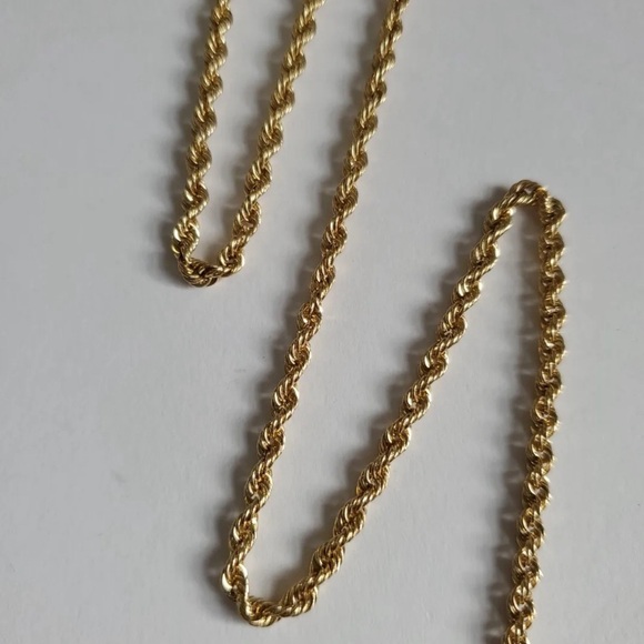 20” 14K Gold Chunky Rope Necklace - Picture 6 of 14